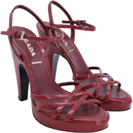 Prada Vintage Pre-owned Leather sandals Red Dames