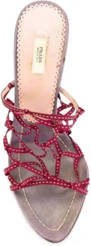 Prada Vintage Pre-owned Leather sandals Red Dames