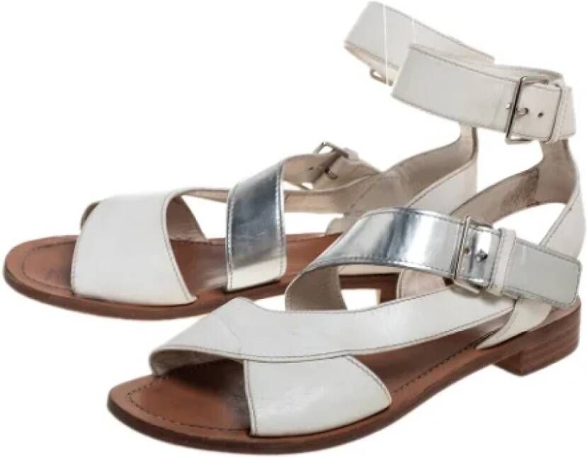Prada Vintage Pre-owned Leather sandals White Dames