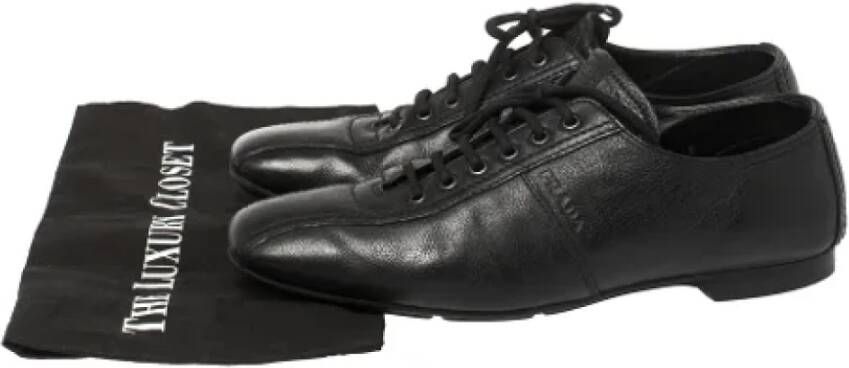 Prada Vintage Pre-owned Leather sneakers Black Dames