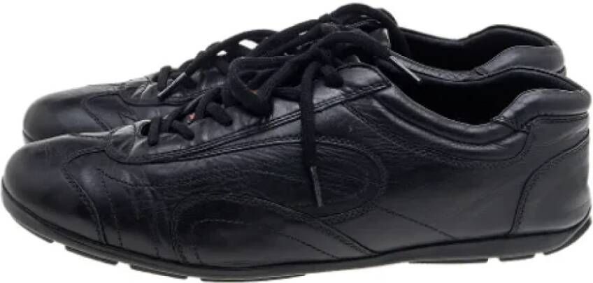 Prada Vintage Pre-owned Leather sneakers Black Dames