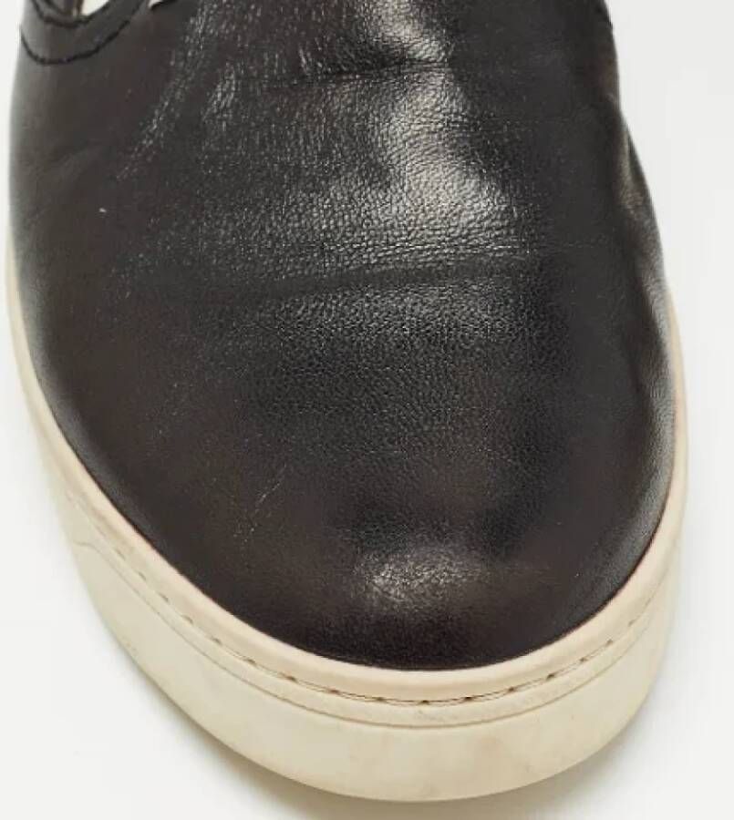 Prada Vintage Pre-owned Leather sneakers Black Dames