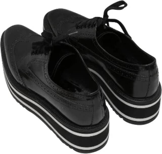 Prada Vintage Pre-owned Leather sneakers Black Dames