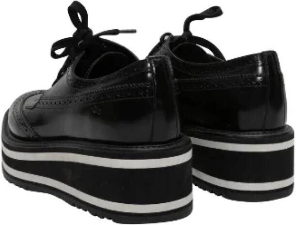 Prada Vintage Pre-owned Leather sneakers Black Dames