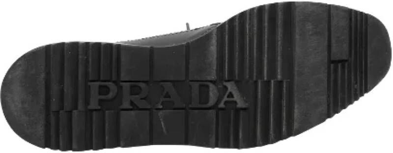 Prada Vintage Pre-owned Leather sneakers Black Dames