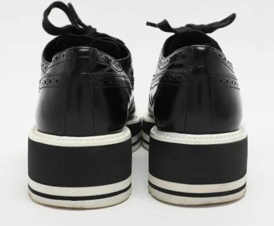 Prada Vintage Pre-owned Leather sneakers Black Dames