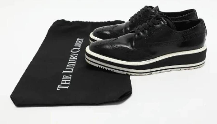 Prada Vintage Pre-owned Leather sneakers Black Dames