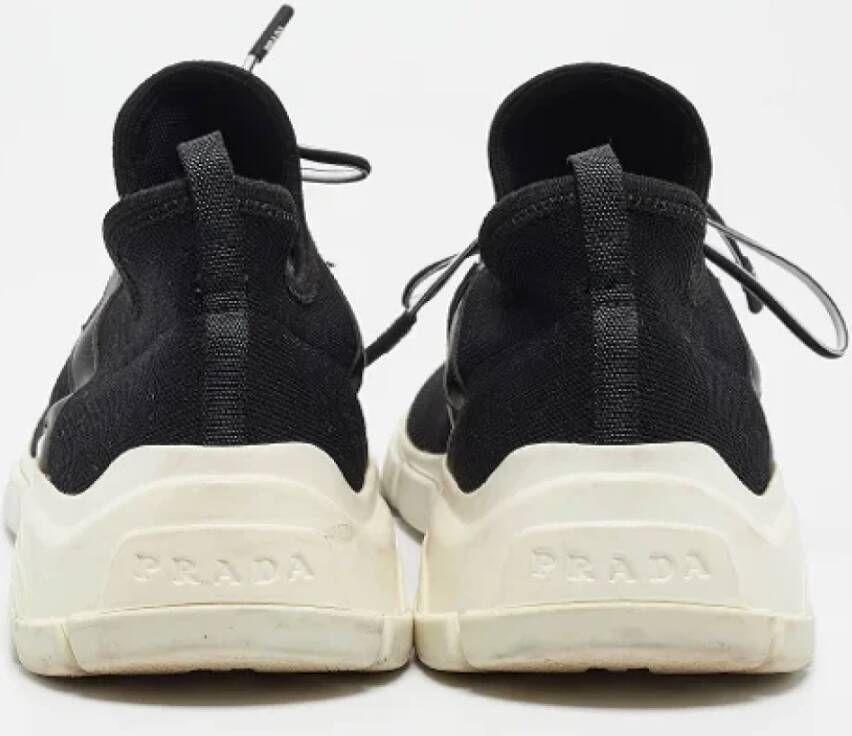 Prada Vintage Pre-owned Leather sneakers Black Dames