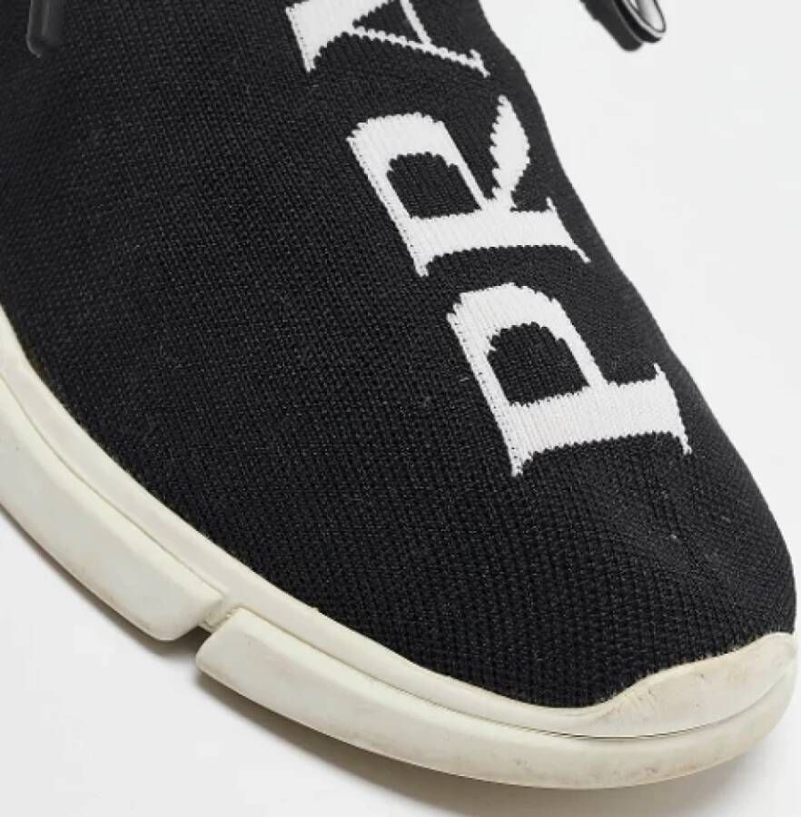 Prada Vintage Pre-owned Leather sneakers Black Dames
