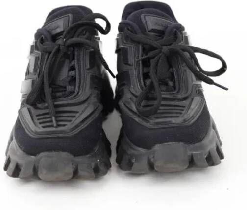 Prada Vintage Pre-owned Leather sneakers Black Dames