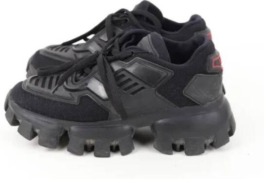 Prada Vintage Pre-owned Leather sneakers Black Dames