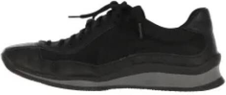 Prada Vintage Pre-owned Leather sneakers Black Dames
