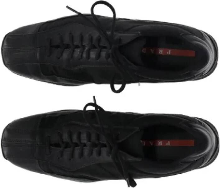 Prada Vintage Pre-owned Leather sneakers Black Dames