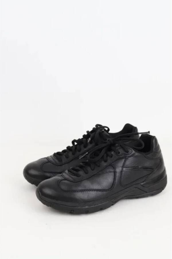Prada Vintage Pre-owned Leather sneakers Black Dames