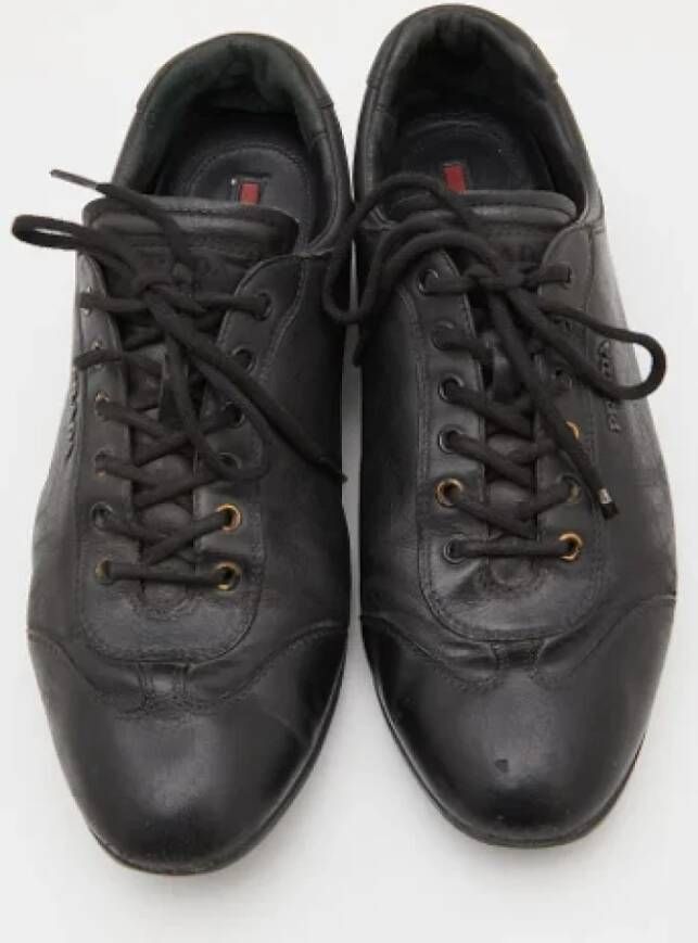 Prada Vintage Pre-owned Leather sneakers Black Heren