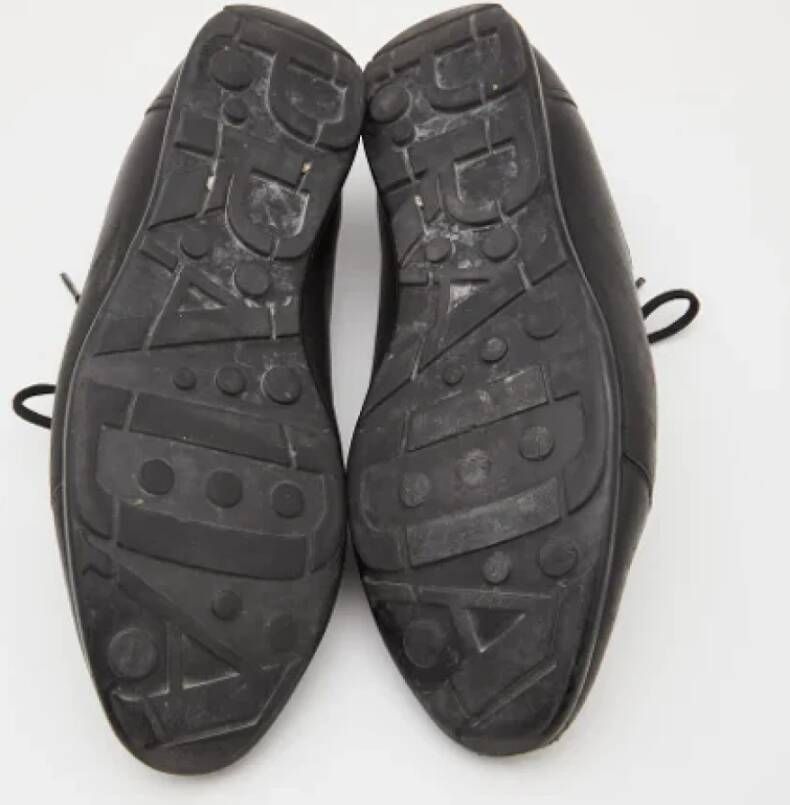 Prada Vintage Pre-owned Leather sneakers Black Heren