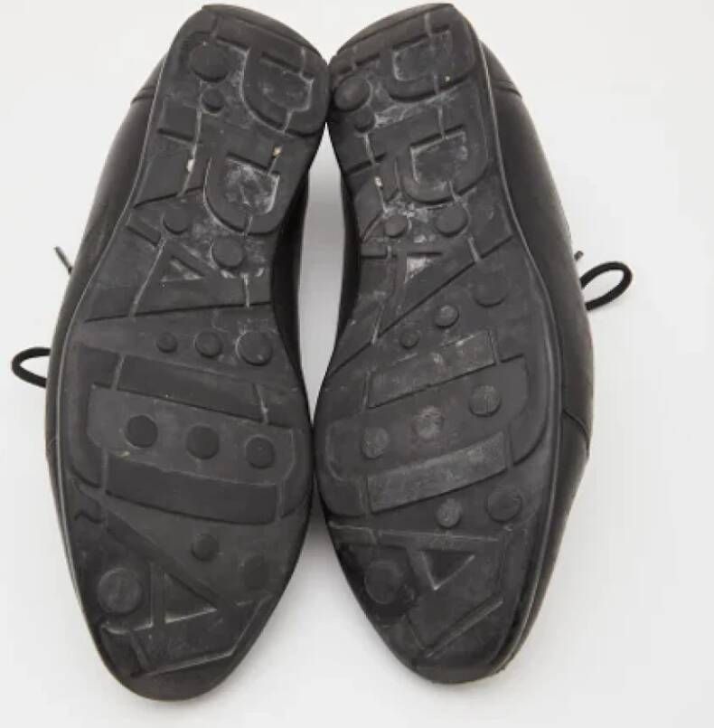 Prada Vintage Pre-owned Leather sneakers Black Heren