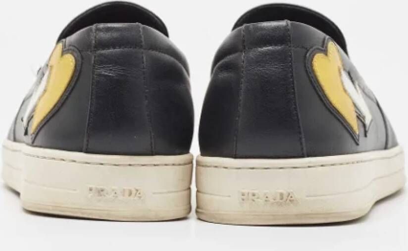 Prada Vintage Pre-owned Leather sneakers Black Heren