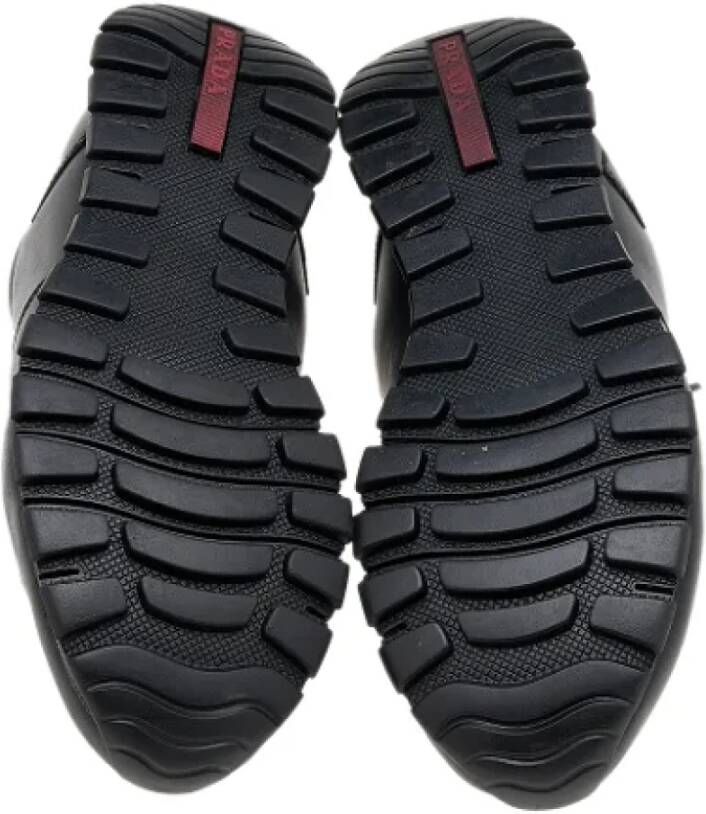 Prada Vintage Pre-owned Leather sneakers Black Heren