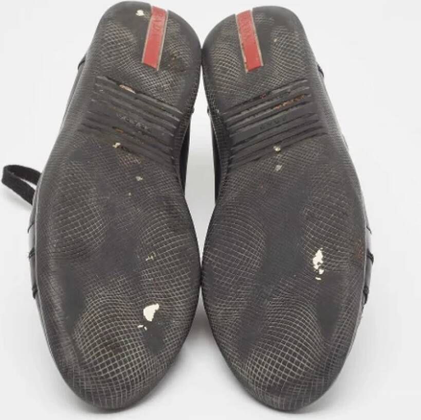 Prada Vintage Pre-owned Leather sneakers Black Heren