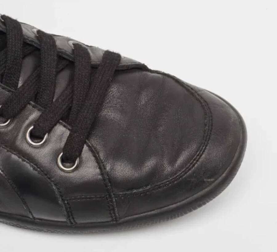 Prada Vintage Pre-owned Leather sneakers Black Heren