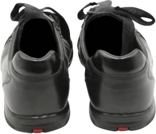Prada Vintage Pre-owned Leather sneakers Black Heren