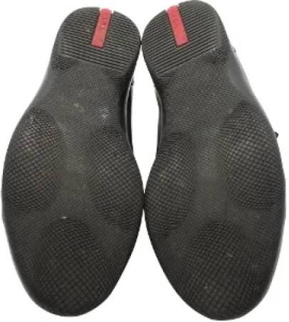 Prada Vintage Pre-owned Leather sneakers Black Heren