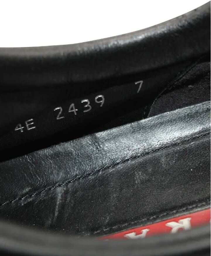 Prada Vintage Pre-owned Leather sneakers Black Heren