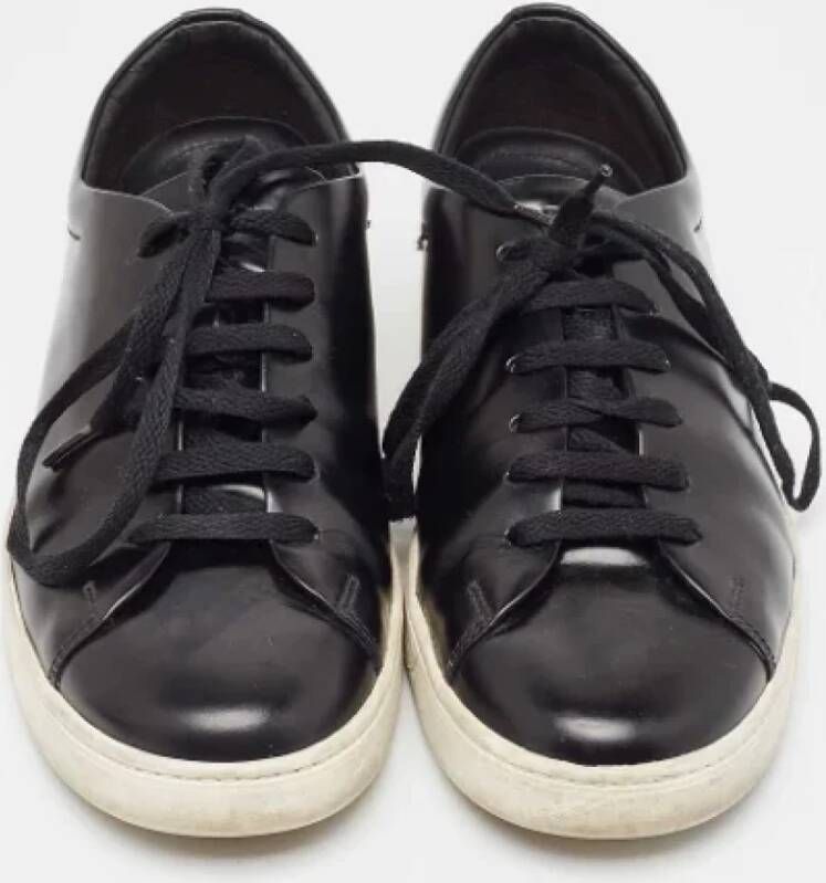 Prada Vintage Pre-owned Leather sneakers Black Heren