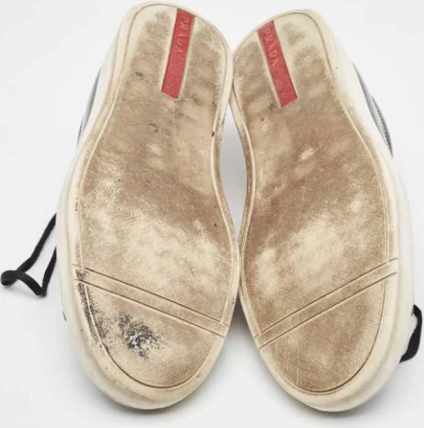 Prada Vintage Pre-owned Leather sneakers Black Heren