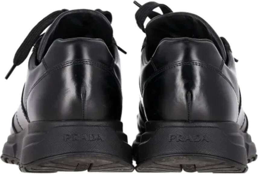 Prada Vintage Pre-owned Leather sneakers Black Heren