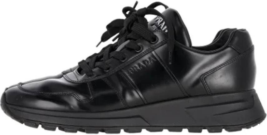 Prada Vintage Pre-owned Leather sneakers Black Heren