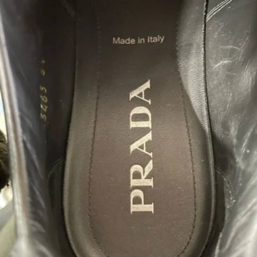 Prada Vintage Pre-owned Leather sneakers Black Heren