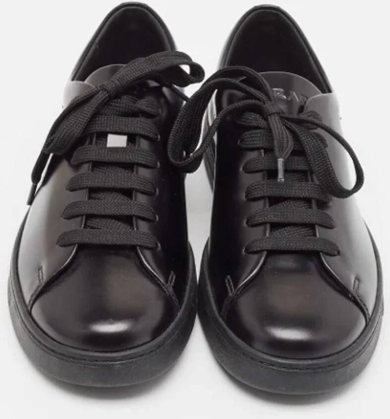 Prada Vintage Pre-owned Leather sneakers Black Heren