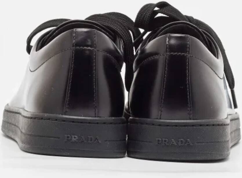 Prada Vintage Pre-owned Leather sneakers Black Heren