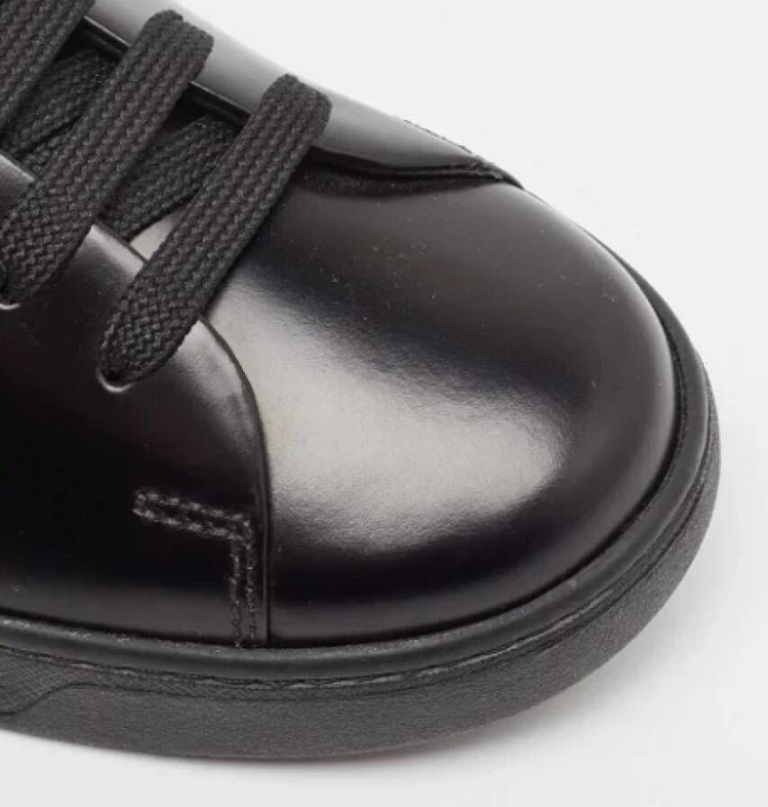 Prada Vintage Pre-owned Leather sneakers Black Heren