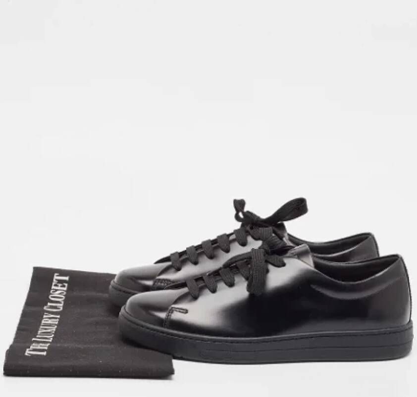 Prada Vintage Pre-owned Leather sneakers Black Heren