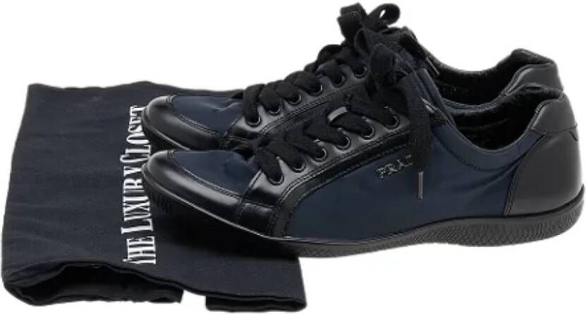 Prada Vintage Pre-owned Leather sneakers Blue Dames