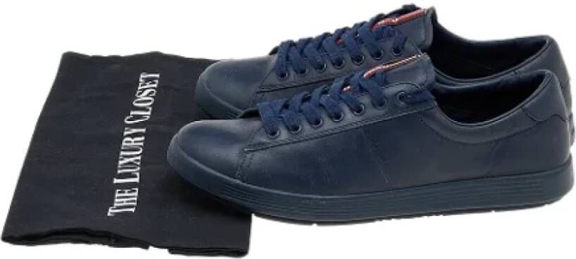 Prada Vintage Pre-owned Leather sneakers Blue Dames