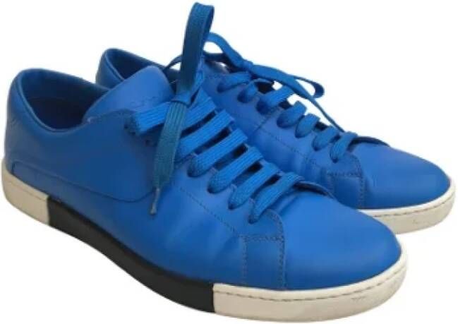 Prada Vintage Pre-owned Leather sneakers Blue Dames