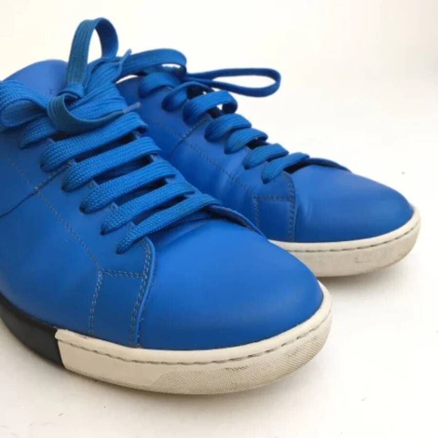 Prada Vintage Pre-owned Leather sneakers Blue Dames