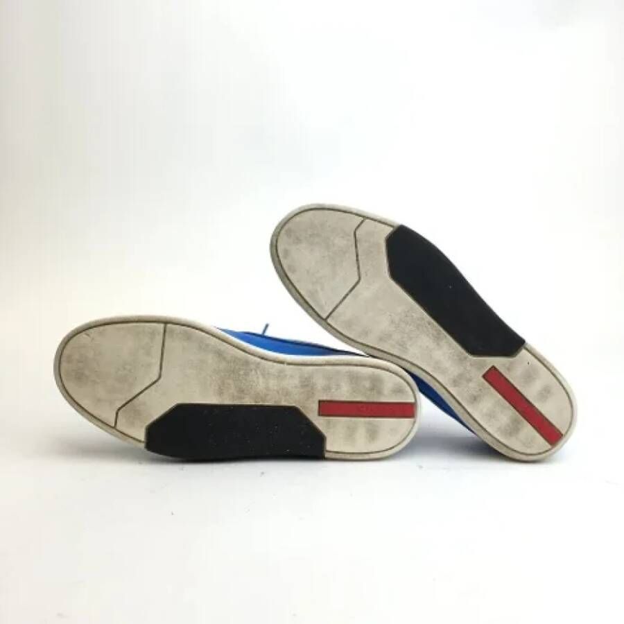 Prada Vintage Pre-owned Leather sneakers Blue Dames