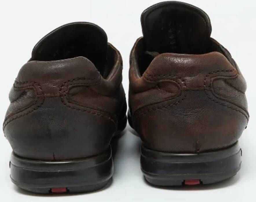 Prada Vintage Pre-owned Leather sneakers Brown Heren