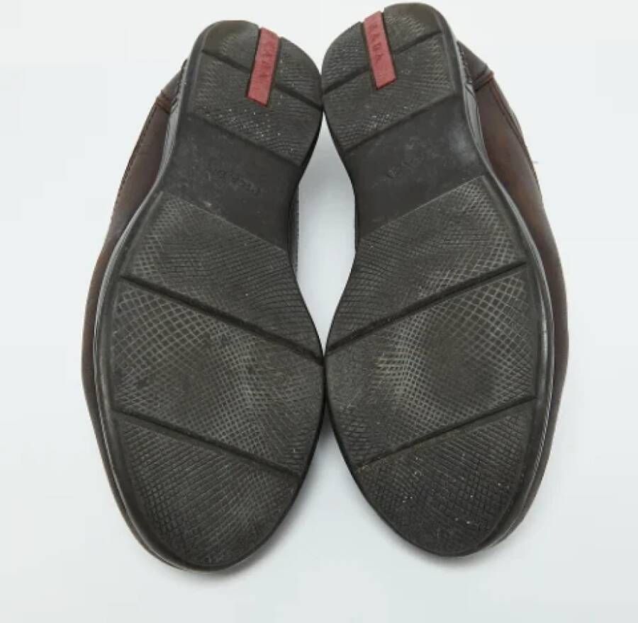 Prada Vintage Pre-owned Leather sneakers Brown Heren