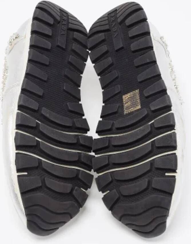 Prada Vintage Pre-owned Leather sneakers Gray Dames
