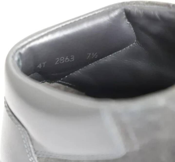 Prada Vintage Pre-owned Leather sneakers Gray Heren