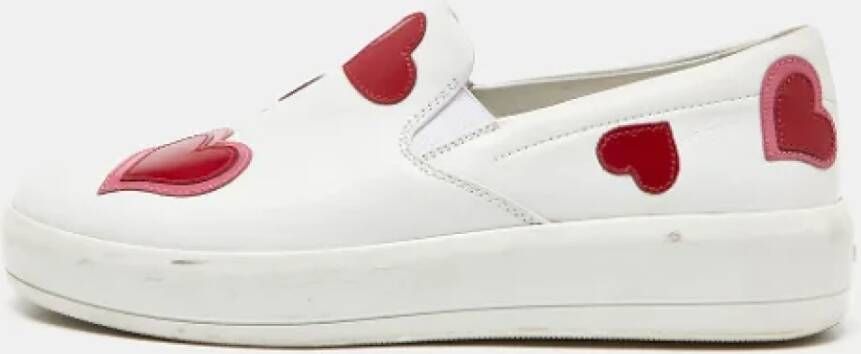 Prada Vintage Pre-owned Leather sneakers White Dames