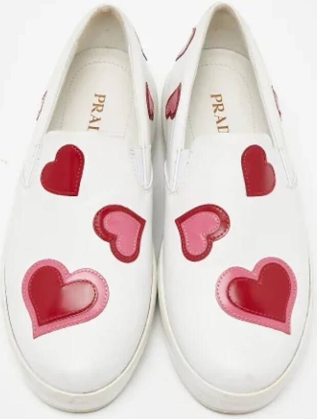 Prada Vintage Pre-owned Leather sneakers White Dames