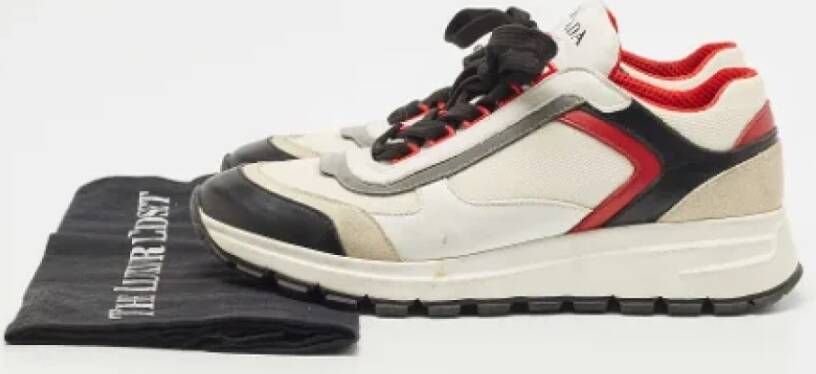 Prada Vintage Pre-owned Leather sneakers White Dames