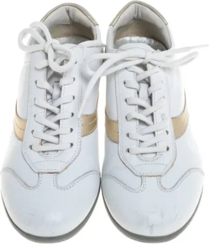 Prada Vintage Pre-owned Leather sneakers White Dames